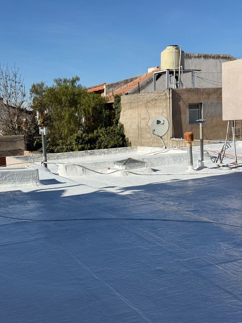 El mismo techo terminado con membrana líquida nueva